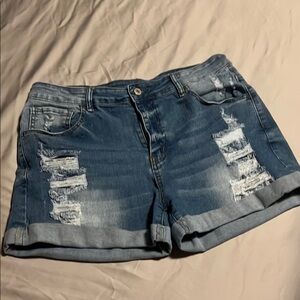 Denim Distressed Women's Shorts